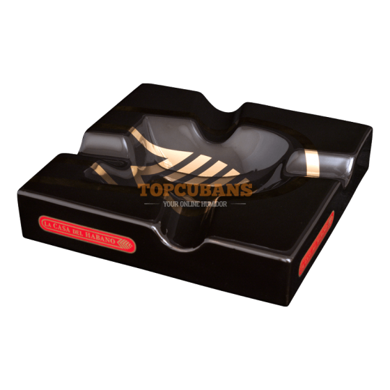 LA CASA DEL HABANO Ashtray Square - Lcdh Black & Gold Logo Set