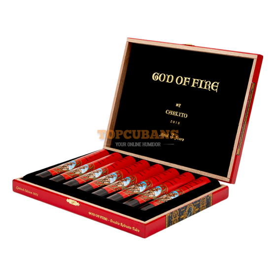 ARTURO FUENTE God Of Fire By Carlito - Double Robusto Tubos (Box of 8)