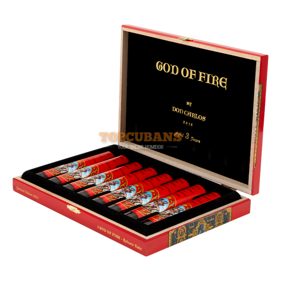 アルトゥーロ・フエンテ God Of Fire By Don Carlos - Robusto Tubos (Box of 8)