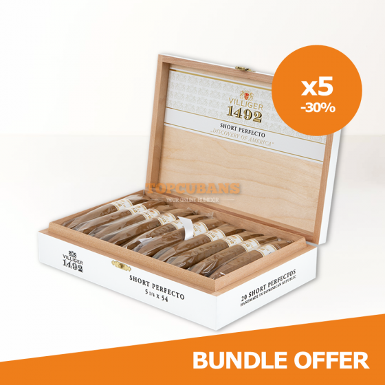 BULK VILLIGER 1492 - Short Perfecto – Box of 20 x 5 (Set of 100)