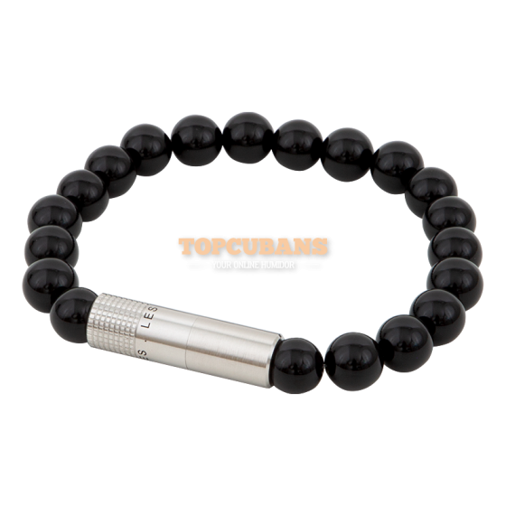 LES FINES LAMES Punch Bracelet Solo - Steel - Onyx - L (Box)