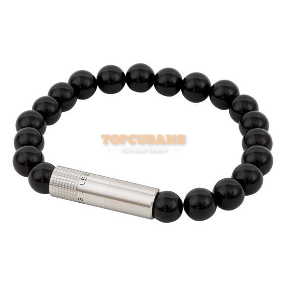 LES FINES LAMES Punch Bracelet Solo - Steel - Onyx - S (Box)
