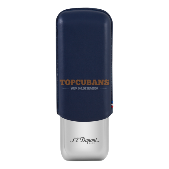ST DUPONT Metal Base Cigar Case - Blue - 2 Cigare (Box)