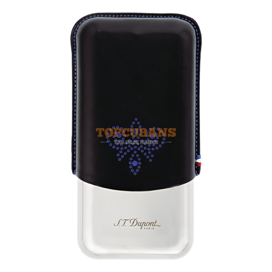 ST DUPONT Metal Base Cigar Case - Derby Black - 3 Cigare (Box)