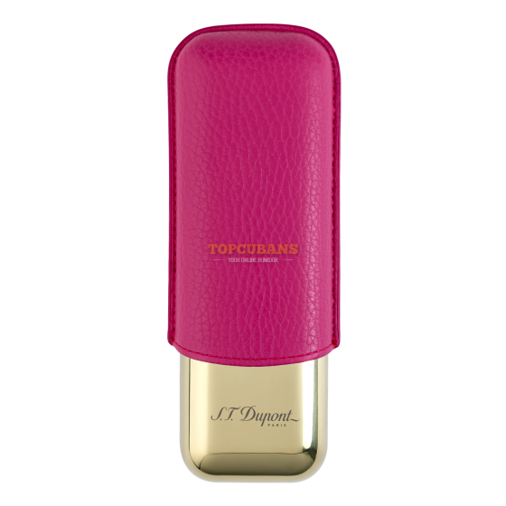 ST DUPONT Metal Base Cigar Case - Rose Gr&gold - 2 Cigare (Box)