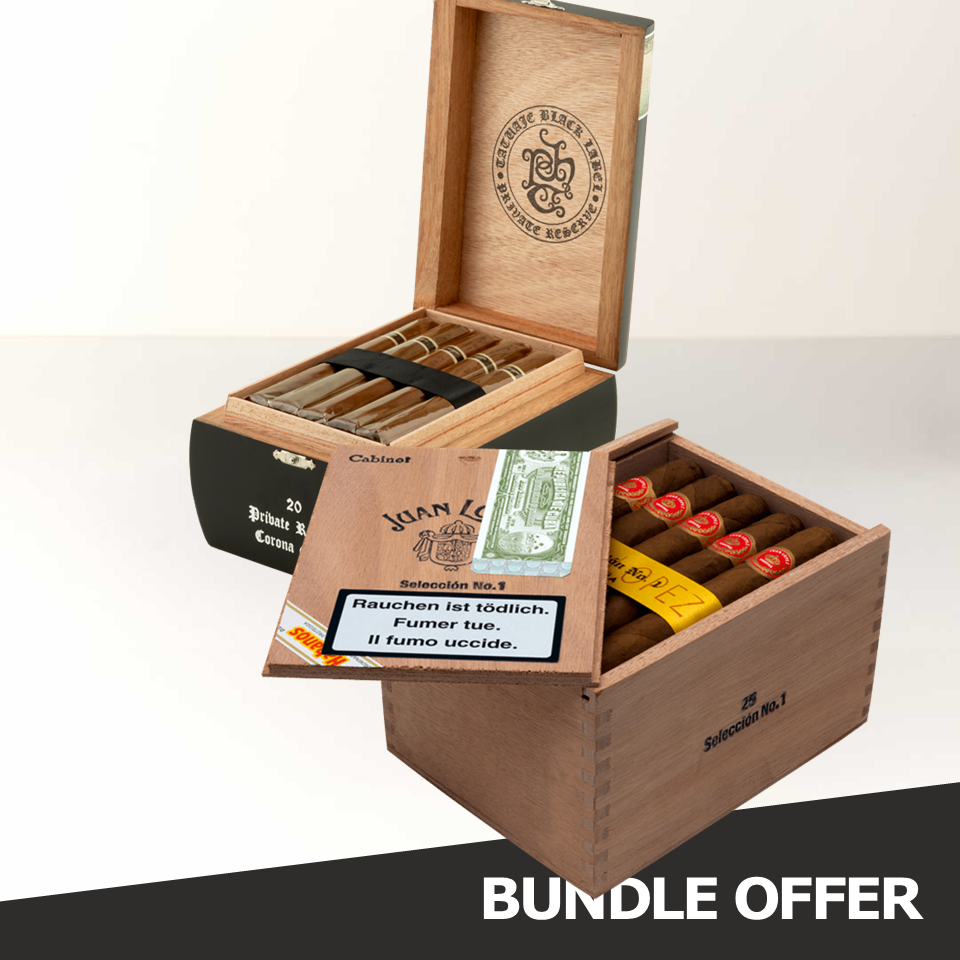 JUAN LOPEZ Selección No.1 (25) & TATUAJE Black Label - Corona Gorda (20)
