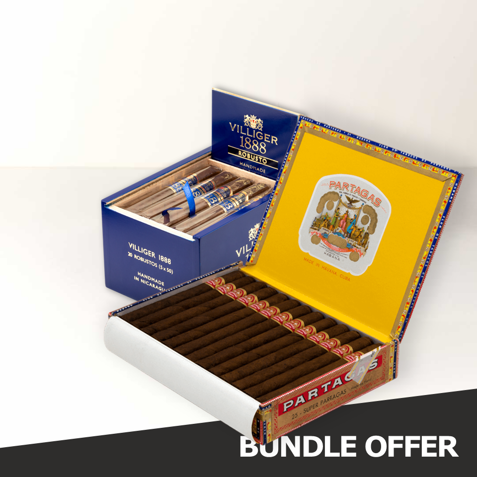 PARTAGAS Super Partagas (25) & VILLIGER 1888 Nicaragua Robusto (20)