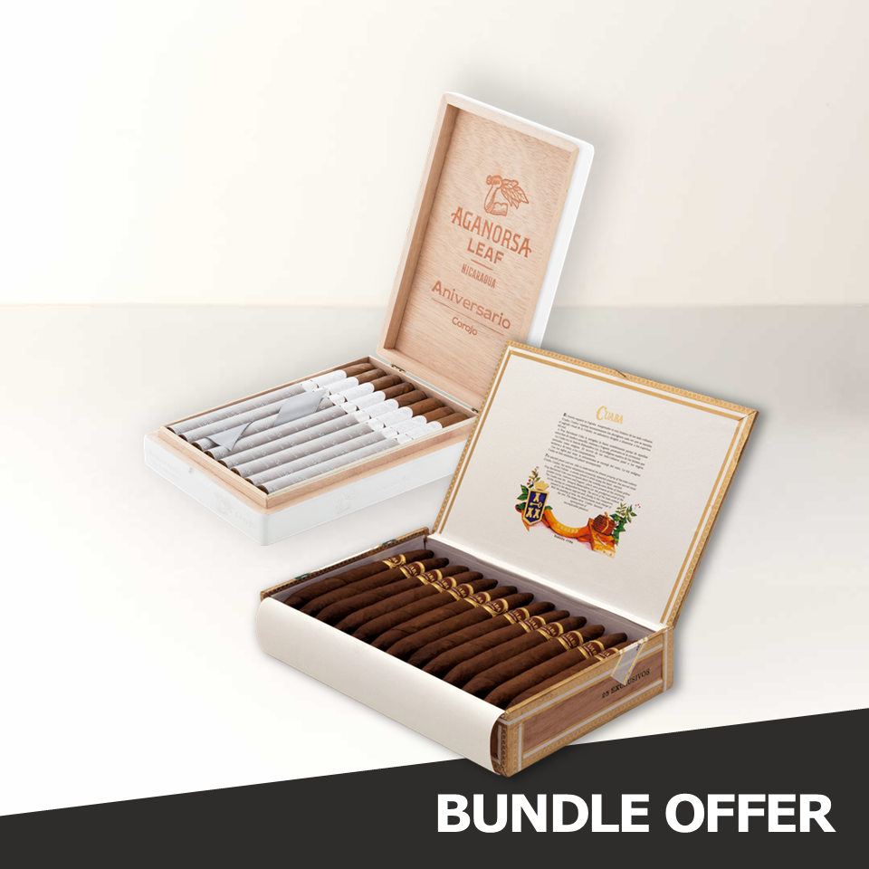 CUABA Exclusivos (25) & AGANORSA LEAF Anniversario Corojo - Lancero (16)