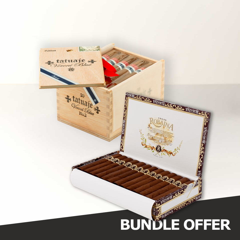 VEGAS ROBAINA Famosos (25) & TATUAJE Verocu Blue - No.2 Robusto (20)