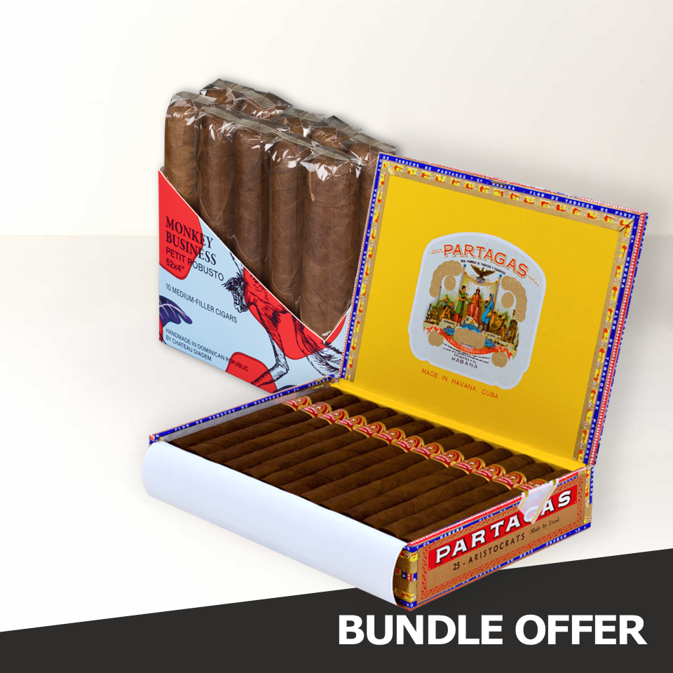 PARTAGAS Aristocrats (25) & MONKEY BUSINESS Petit Robusto (10)