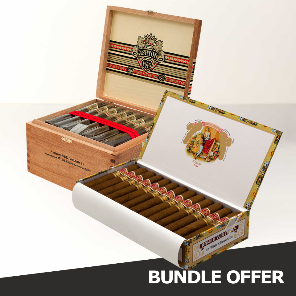 ROMEO Y JULIETA Wide Churchills (25) & ASHTON VSG Wizard (37)
