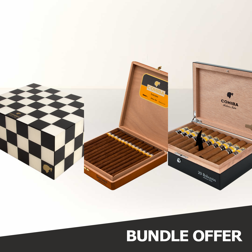 COHIBA Lanceros (25) & COHIBA Robustos Reserva Cosecha 2014 (20) & COHIBA Chess Humidor