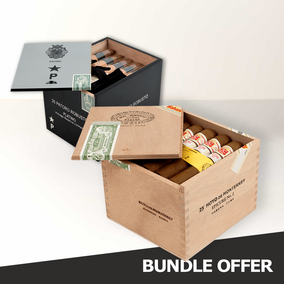 HOYO DE MONTERREY Epicure No.2 (25) & PATORO Platino Robusto (25)