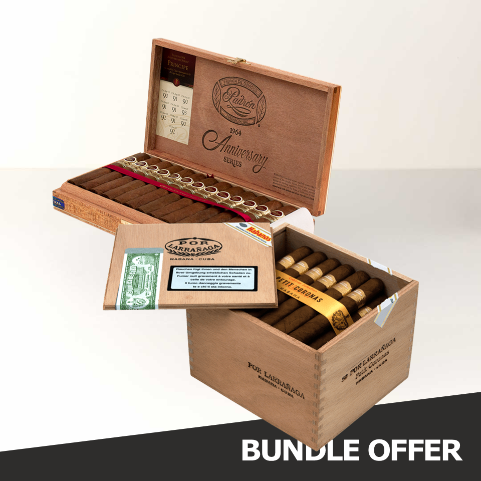 POR LARRAÑAGA Petit Coronas (50) & PADRON 1964 Principe (25)