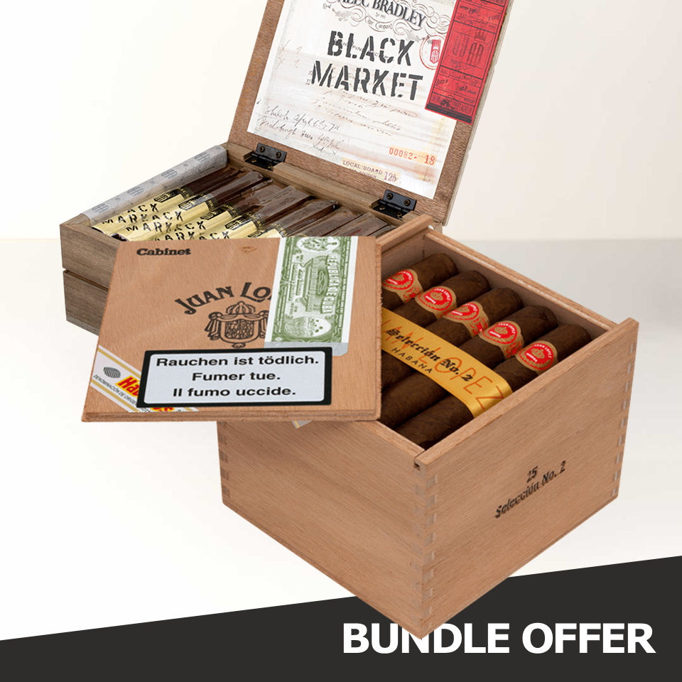 JUAN LOPEZ Selecci&oacute;n No.2 (25) & ALEC BRADLEY Black Market Robusto (24)