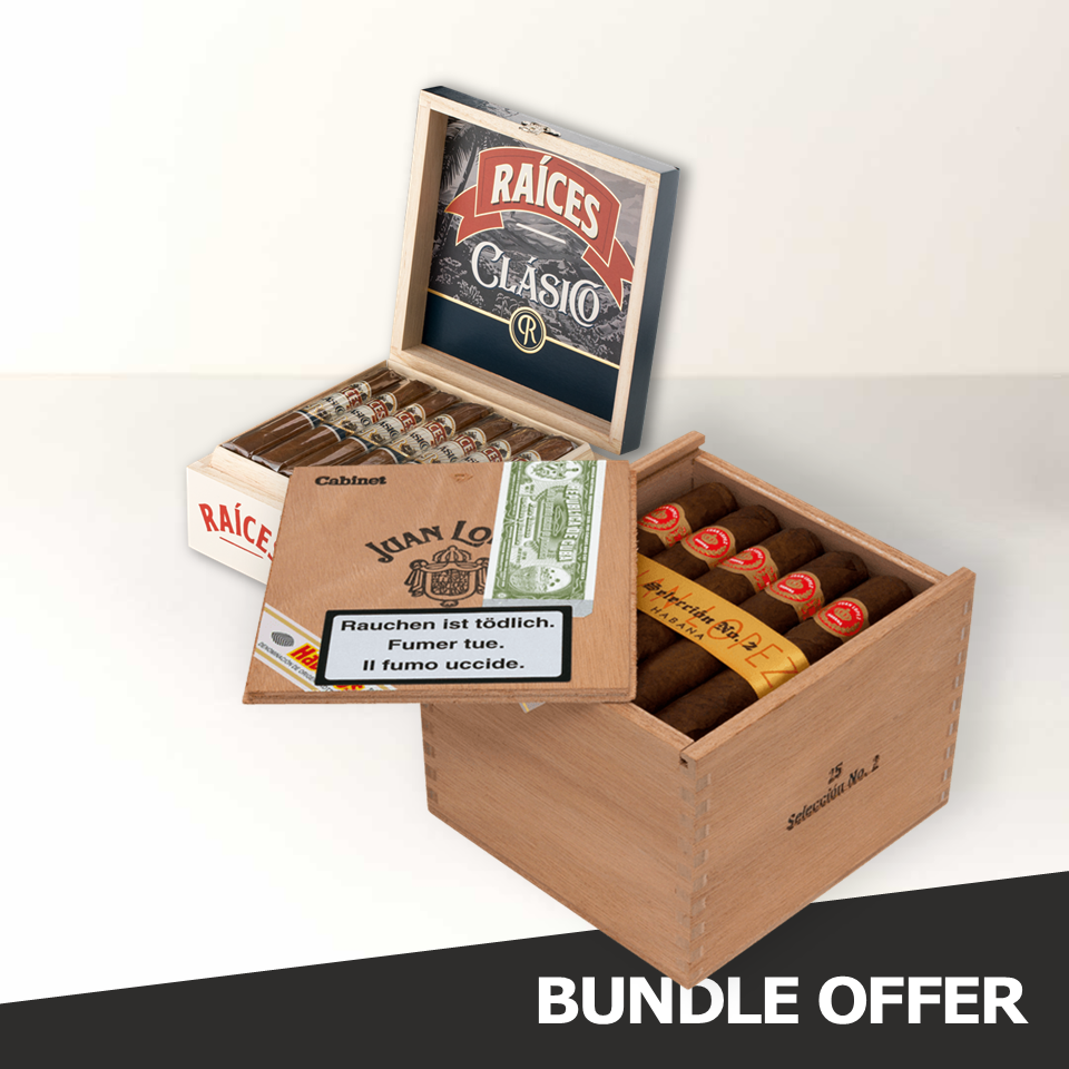 JUAN LOPEZ Selecci&oacute;n No.2 (25) & RAICES Clasico - Robusto (21)